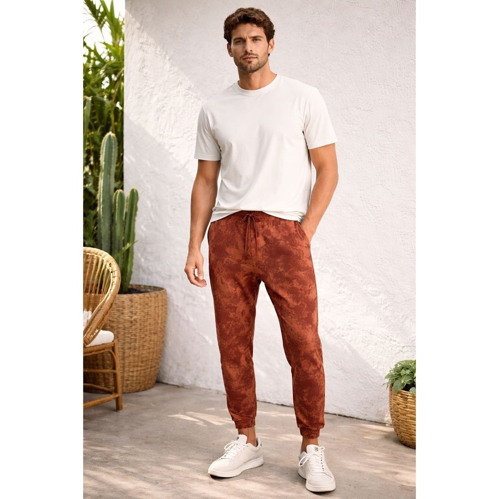 LULULEMON Rust Tie Dye XL Jogger Pants Athletic Mid Rise Logo Mens